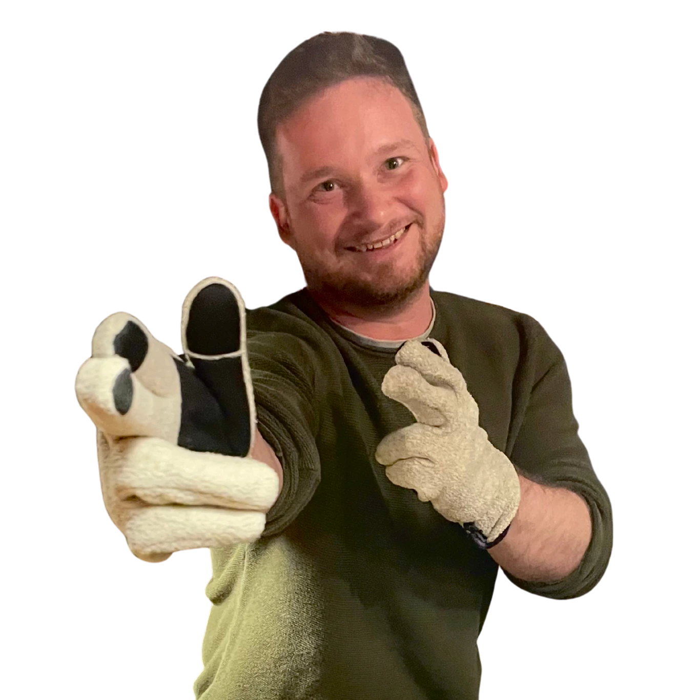 Patrik making a finger-gun gesture